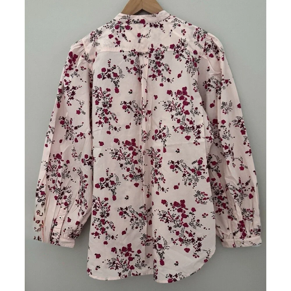 J. Crew Pink Floral Classic Blouse Size 8